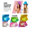 NOUVEAU Space Cowboy Hat Neon Sparkly Glitter Shiny Caps Holographic Rave Fluorescent Hats Halloween Costume Party Accessoires