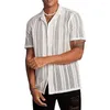 Camisas informales para hombre, camisa con cuello de solapa, Top diario para hombre, cárdigan de verano transpirable, ahuecado, de una sola botonadura, fino transparente para deporte