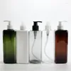 Storage Bottles 500ML X 15 Square Cosmetic PET Empty Shampoo Lotion Pump Container Plastic Shower Gel Packaging With Dispenser