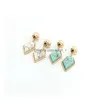 Stud Mode Vergulde Natuursteen Oorbellen Geometrische Driehoek Turquoise Voor Vrouwen Sieraden Drop Levering Dh0Bs