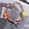 Hanger Kettingen 2023 New Za Starfish Shell Charm Choker Ketting Vrouwen Sieraden Bohemian Etnische Verklaring Vintage Grote Kraag Ketting Vrouwelijke HKD230712