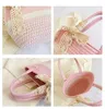 Evening Bags Hand Woven Bow Women's Clutch Purse Handbags Sweet Ladies Summer Straw Shoulder Fashion Commuter Female Small Tote Bag