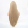 Long Straight Lace Wigs For Black Women Ash Blonde Cosplay Wig Synthetic Hair Wigs Lace Wig Free Part Lace Frontal Hair 230524