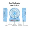 Electric Fans Summer Small Desktop Fan Low Noise Portable Electric Fans Speed Adjustable Air Cooling Fans With LED Light For Camping Office