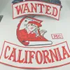 WANTED カリフォルニア モーターサイクル クラブ ベスト 無法者バイカー MC ジャケット パンク ラージ バック パッチ クールなアイアン ウエスト パッチ SHIPP285e