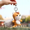 Keychains 1PC 11cm Mini Cute Soft Plush Squirrel With Oversized Tail Pendant Toy Stuffed Ornament Decoration Keychain