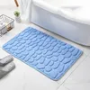 Bath Mats Home Bathroom Mat Non-slip Pebble Carpets Absorbent Lavatory Bedroom Floor Toilet Memory Foam Washable Rug Bathroom Decor Mat 230711