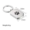 Keychains Cremation Dog Keychain 항아리 스테인리스 스틸 키 링 여성 남성 기념 재 홀더가 새겨 져