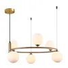 Chandeliers SANDYHA Nordic Glass Parlor Restaurant Luminaria Para Sala De Jantar Gold Black Metal Home Decor