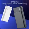 30000mAH Power Bank İkili USB iPhone Samsung Mobile Harici Pil Telefon Şarj Cihazı Powerbank Tip C Aydınlatma Telefon Şarj Cihazı L230712