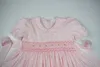 소녀의 드레스 2023 New Summer Baby Girls Princess Elegant Smocked Dresses 1 2 3 4 5 년 어린이 소녀 솔리드 수제 작업장 드레스 Cottonhkd230712