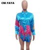 Женские блузкие рубашки Cm.yaya Vintage Women Leopard 3D-принте