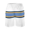 Мужские шорты темно -синие золотые голубые белые полосы мощности мужская пляжная плавания с карманами сетчатой ​​сетки Серфинг Атланта Атл