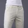 Erkek pantolon 7 renk klasik düz renkli yaz ince iş moda streç pamuk ince marka pantolon erkek 230711
