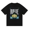 23SS Summer Rhude T shirt Mens Designer T Shirt Rhude Casual shirts Man Womens Tees Mangas Curtas Mais Vendidas Roupas Hip Hop Masculinas de Luxo TAMANHO EUA S-2XL