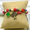 Charm Bracelets Top-rated Fashion Alloy Charms Glass Beads Red With Tree Leaf Women DIY Jewelry Female Bijoux Gift B15213