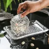 Bouteilles de stockage papillon fleur cristal verre bonbons tasse salon pot fruits secs assiette sucrier boîte à bijoux avec couvercle