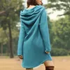 Sweats à capuche pour femmes mode couleur unie à manches longues robe à capuche poche lâche sweat-shirt décontracté (S-3XL)