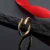Designer Nail Ring Luxe Sieraden Midi Ringen Voor Vrouwen Mannen Titanium Staal Verguld Proces Mode Accessoires Vervagen nooit maat 5-11