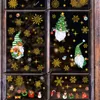 Wallpapers 9pcs Snowflake Gnome Christmas Tree Wall Stickers Window Home Decoration Sticker Wallpaper Dj4030