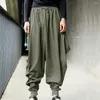 Pantalon homme lâche Cool Harlan pantalon Hip Hop femme pantalon rétro enveloppé Bermuda pantalon décontracté Ins Streetwear solide