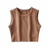 Women's Tanks Top Tank Women Sexy Sleeveless Sports Vest Stretch Tight Waistless Fitness Female T-shirt Wild Short Cycling