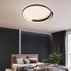 Lustres Led Simple Ligne Circulaire Lampe Pour Chambre Ronde Éclairage Intérieur Luminaria Blanc/Noir Couleur Lumières