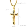 Pendentif Colliers Jésus Croix Collier Or / Noir Pistolet Plaqué En Acier Inoxydable De Mode Bijoux Religieux Pour Femmes Hommes Drop Delivery Pe Dhguv