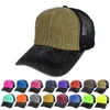 Czapki z daszkiem Letnia czapka z daszkiem Mesh Men Washed Oddychające patchworkowe czapki z daszkiem dla kobiet Hip Hop Trucker Hat