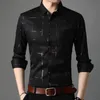 Men's TShirts Slim Men Shirt Dress Long Sleeve Turn Down Collar Stripes Singlebreasted Polo Business Top 230711