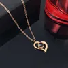 Pendant Necklaces Heart Projection Necklace Languages I You Pendant With Rose Gift Box For Girlfriend 2023 Fashion Luxury Jewelry HKD230712