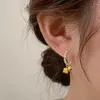 Hoop Earrings Vintage Gold Color Orchid Simluated Pearls Circle For Women Advanced Design Young Girls Beads Round Jewelry N625