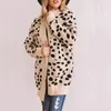 Women's Knits Fashion Loose Mid-Length Sweater Knitted Cardigan Coat 2023 Autumn Winter Leopard Print Polka Dot Double Pocket Women