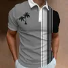 Polo da uomo Polo da uomo hawaiana Moda estiva Streetwear Camicia con motivo ad albero di cocco Top Maglietta a maniche corte oversize Maglietta casual 230711