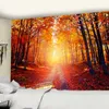 Tapisseries personnalisable tenture murale couvre-lit décor à la maison ensoleillé belle forêt Nature paysage tapisserie R230710