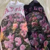 Damtröja Amerikansk retro rosa kortärmad bomull ins design mening nisch oversize par lös Tshirt pojkar och flickor y2k topp harajuku 230711