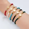 Bracelets porte-bonheur 2023 bricolage accessoires en acier inoxydable signe du zodiaque Bracelet pour femmes homme réglable coloré corde Couple bijoux cadeaux