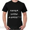 Erkek Tişörtleri Komik Baskı Erkekleri Gömlek Kadın Tee Paper ... Kar ... Bir Hayalet !!! Grafik tişört o boyunduruk kısa kollu gündelik tişörtler
