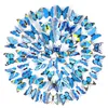 Inne dekoracyjne naklejki 25pcs/pakiet 3D Butterfly Ticker Blue żółty zielony czerwony fioletowy domek naklejka na zasłonę ścienną x0712