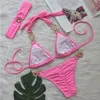 Costumi da bagno da donna Bikini sexy rosa Costume da bagno con strass a cuore Costumi da bagno da donna Bikini push up da donna Costumi da bagno da spiaggia Costumi da bagno Piscina Bagnante 230711