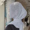 Etniska kläder Ett stycke med pärlor blommigt party Hijab-huvudskydd Turbankeps Dubai Mode Muslimsk islamisk huvudduk Wrap Arabiska sjalar Ramadan