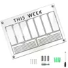 Weekly Plan Writing Board Home Supplies Wall Memo Acrylic Sign Do List Office Message