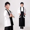 Novos meninos negros japoneses quimono criança guerreiro espadachins tradicionais Yukata criança performance de palco roupas cosplay 300O