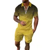 Men's Tracksuits Hawaiian T-Shirts Set Henry Collar T Shirt Short Sleeve Suit Shorts Beach Tropical Hawaiianss Body Sports Chic Tunic