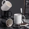 Tasses Tasse à café en céramique de style simple avec poignée Tasses à la maison résistantes à la chaleur pour le thé Lait Cuisine Verres Outils Vaisselle R230712