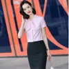 Women's Blouses Elegant Yellow Shirts For Women Short Sleeve Business Work Wear Summer Office Ladies Blouse Shirt Female Tops Clothes