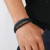 Bracelets de charme 2023 Trendy Vulcânica Rock Couro de aço Bracelete Punk Multilayer Cool para homens Presente de aniversário