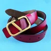 leather dressy belt for woman designer cintura brown valentino belts retro gold color V buckle ceinture 25cm jeans luxury fashion simple designer belt tre