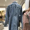 Abiti casual Donna Vintage Blu Mini Abito in denim Autunno Donna Temperamento Abbigliamento Camicia a maniche lunghe in jeans sottili Vestido De Mujer