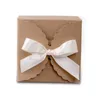 Opakowanie na prezent 20/50 sztuk Kraft Paper Candy Wedding Favor Box Z Wstążką DIY Ręcznie Opakowania Urodziny